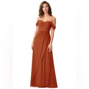 Brand new Azazie bridesmaid dress, not worn. Size XS to S. Color in terracotta.